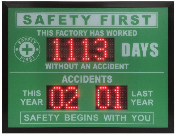 1.2RW LED Autocount factory safety scoreboard